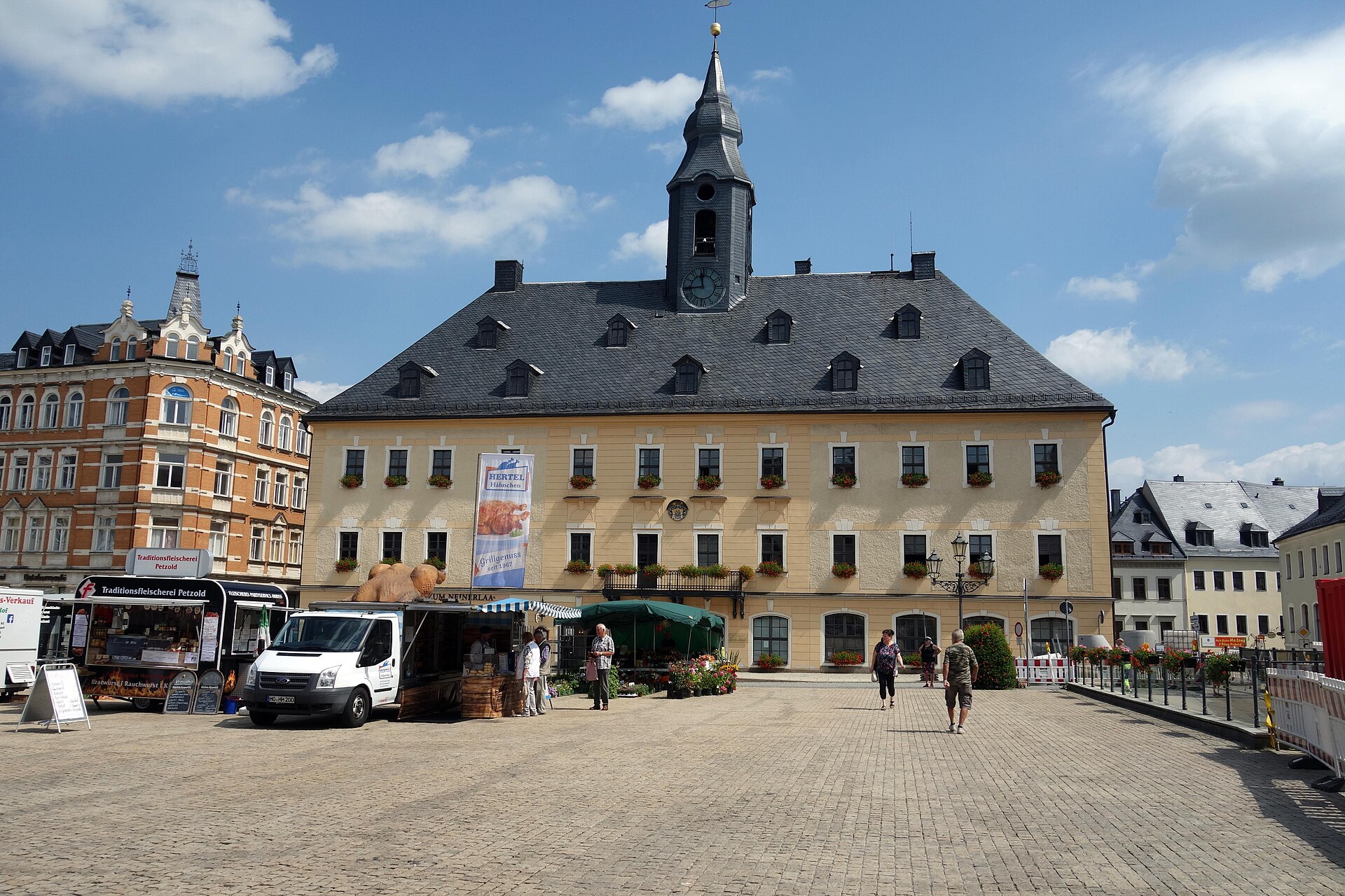 Foto des Rathauses von Annaberg-Buchholz am Markt